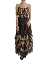 Dolce & Gabbana Multicolor Floral Chiffon Tiered Maxi Dress -   -  Dolce & Gabbana.
